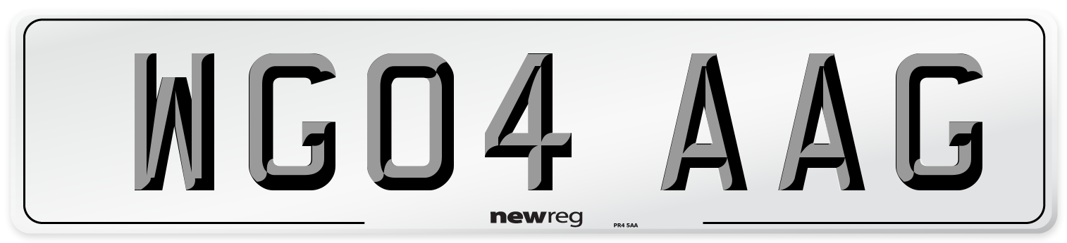WG04 AAG Number Plate from New Reg